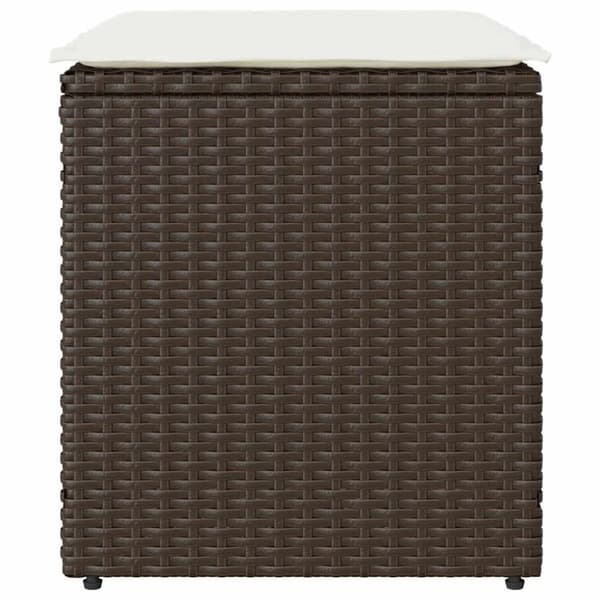 vidaXL Trädgårdspallar med dynor 2 st, brun 40x40x43 cm konstrotting