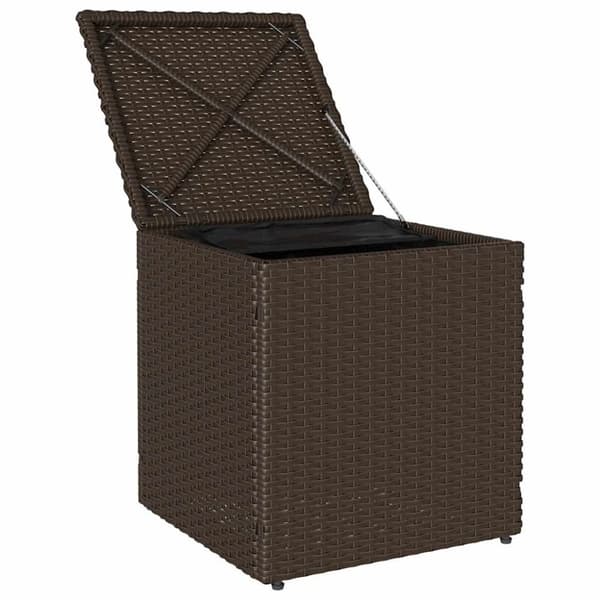 vidaXL Trädgårdspallar med dynor 2 st, brun 40x40x43 cm konstrotting