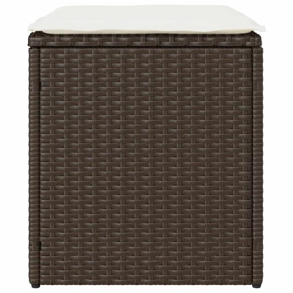 vidaXL Trädgårdspallar med dynor 2 st, brun 40x40x43 cm konstrotting
