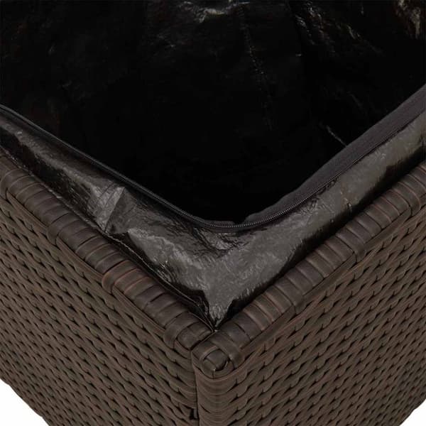 vidaXL Trädgårdspallar med dynor 2 st, brun 40x40x43 cm konstrotting