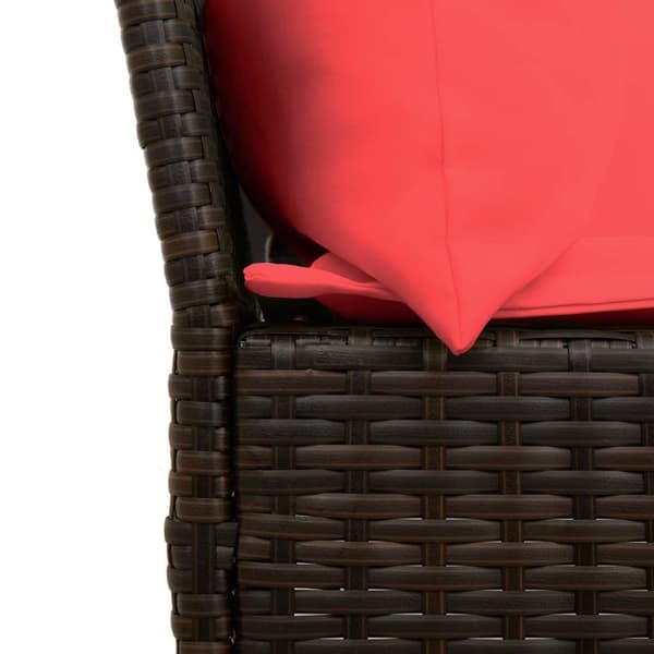 vidaXL havesofa med hynder polyrattan brun
