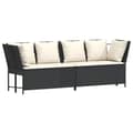 Miniatyrbillede 3 af 11: vidaXL havesofa med hynder polyrattan sort