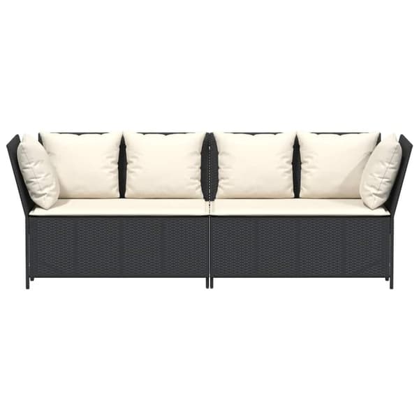 vidaXL havesofa med hynder polyrattan sort