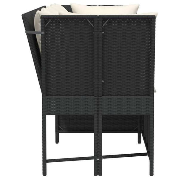 vidaXL havesofa med hynder polyrattan sort
