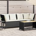 Miniatyrbillede 1 af 11: vidaXL havesofa med hynder polyrattan sort