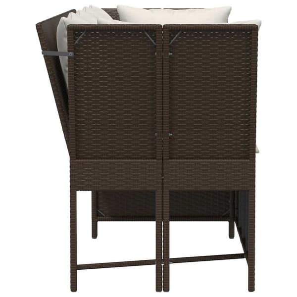 vidaXL havesofa med hynder polyrattan brun