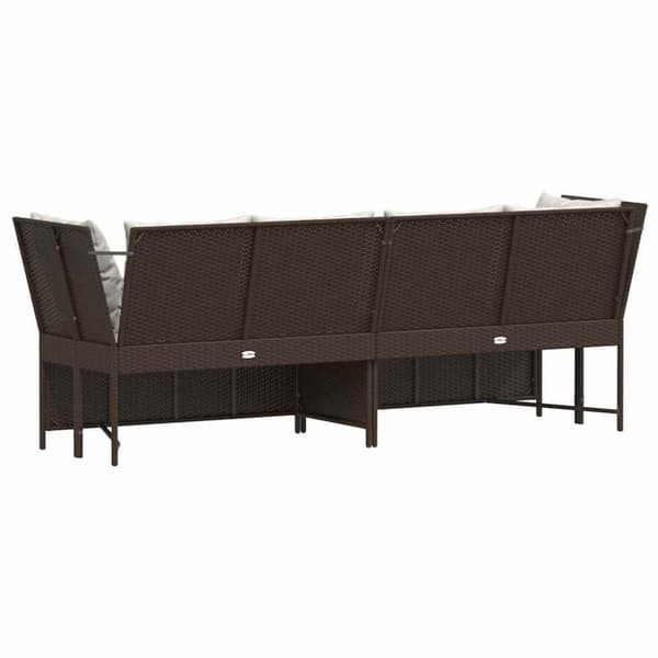 vidaXL havesofa med hynder polyrattan brun