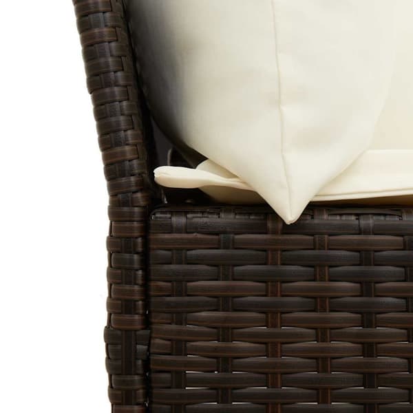vidaXL havesofa med hynder polyrattan brun