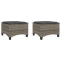 Miniatyrbillede 3 af 10: vidaXL havestole med hynder 2 stk. 55x55x36 cm polyrattan grå
