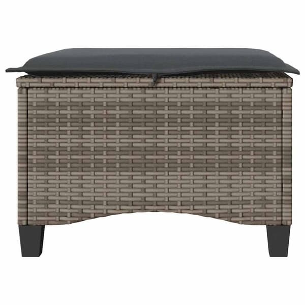 vidaXL havestole med hynder 2 stk. 55x55x36 cm polyrattan grå