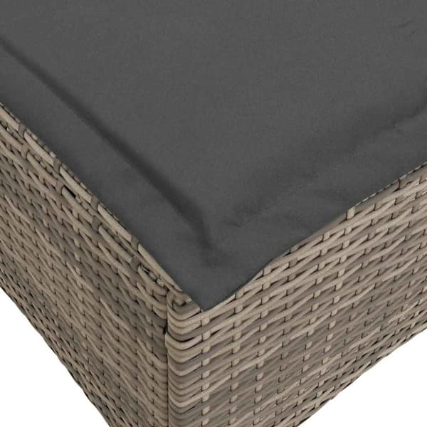 vidaXL havestole med hynder 2 stk. 55x55x36 cm polyrattan grå
