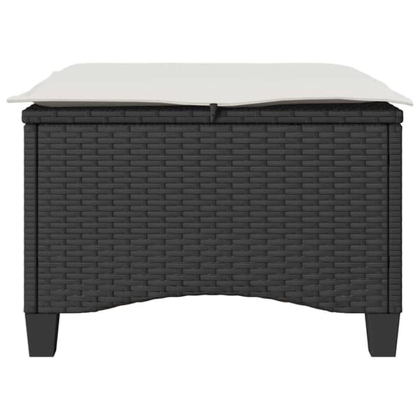 vidaXL havestole med hynder 2 stk. 55x55x36 cm polyrattan sort
