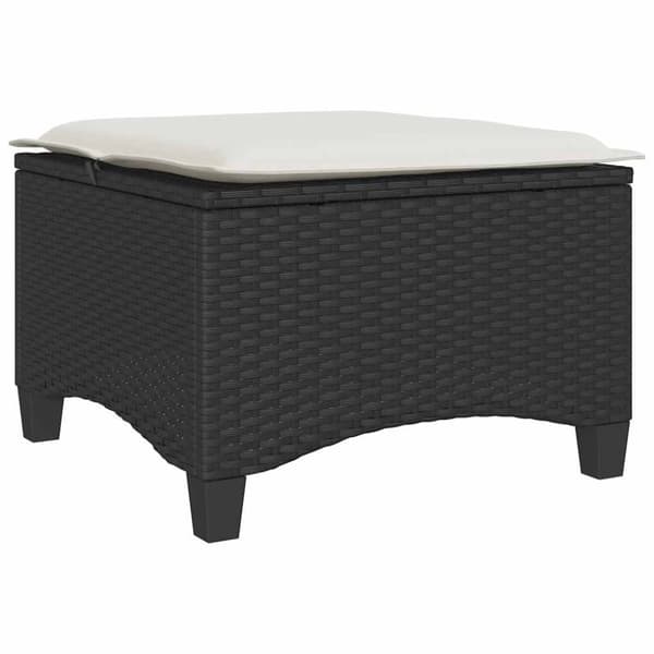 vidaXL havestole med hynder 2 stk. 55x55x36 cm polyrattan sort