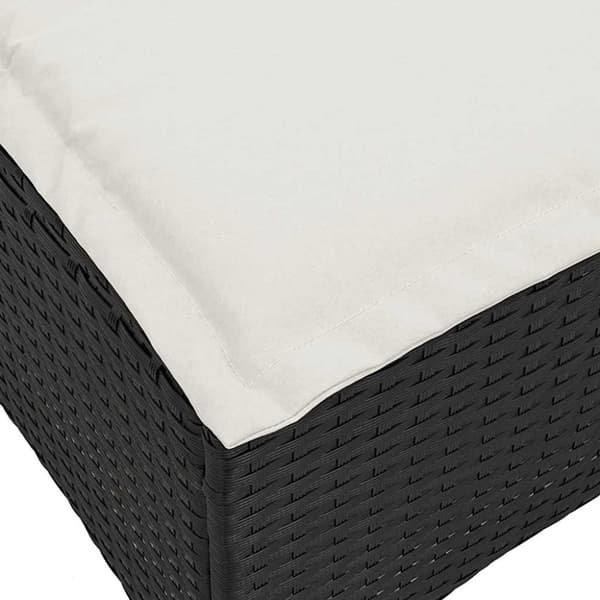 vidaXL havestole med hynder 2 stk. 55x55x36 cm polyrattan sort