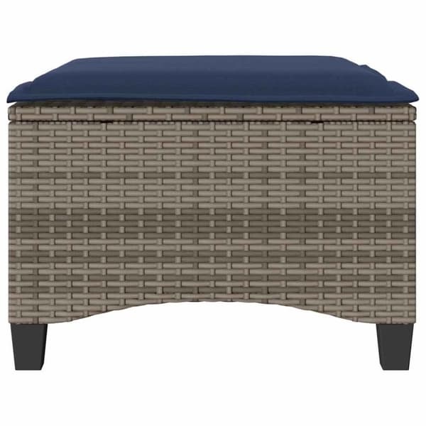 vidaXL Trädgårdspallar med dynor 2 st, grå 55x55x36 cm konstrotting