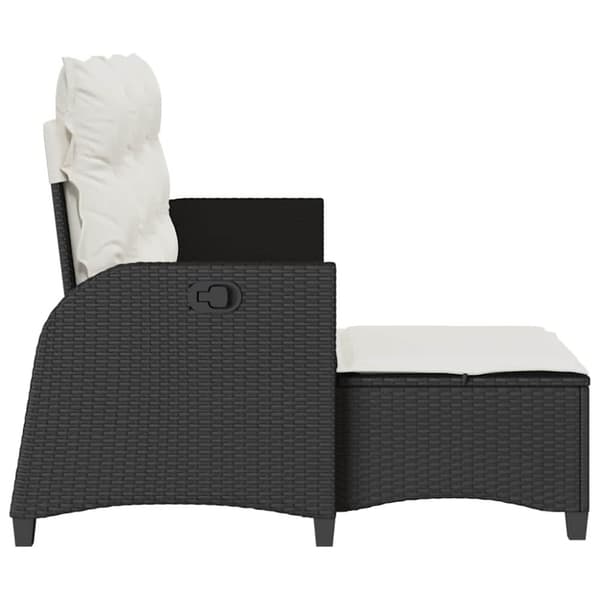vidaXL loungestol med hynder og lænefunktion L-formet polyrattan sort
