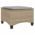 Miniatyrbillede 7 af 10: vidaXL haveskamler 2 stk. med hynder 55x55x36 cm polyrattan beige