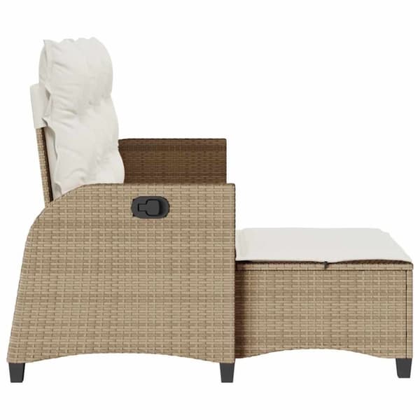 vidaXL loungestol med hynder og lænefunktion L-formet polyrattan beige