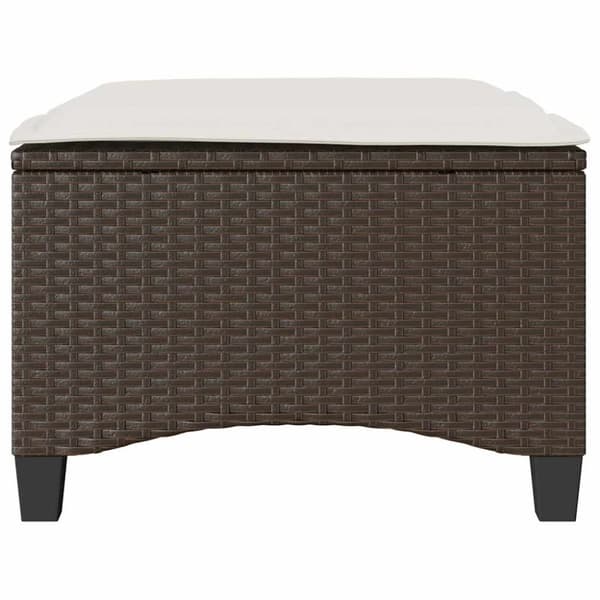 vidaXL Trädgårdspallar med dynor 2 st, brun 55x55x36 cm konstrotting
