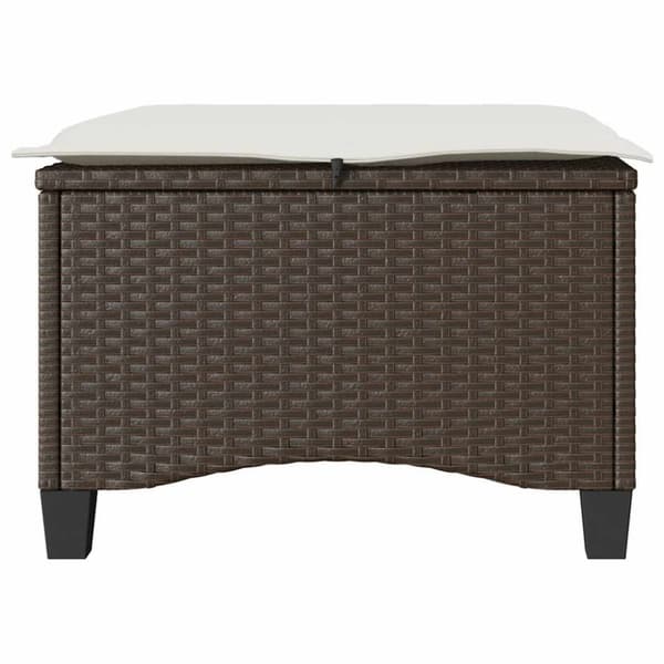 vidaXL Trädgårdspallar med dynor 2 st, brun 55x55x36 cm konstrotting