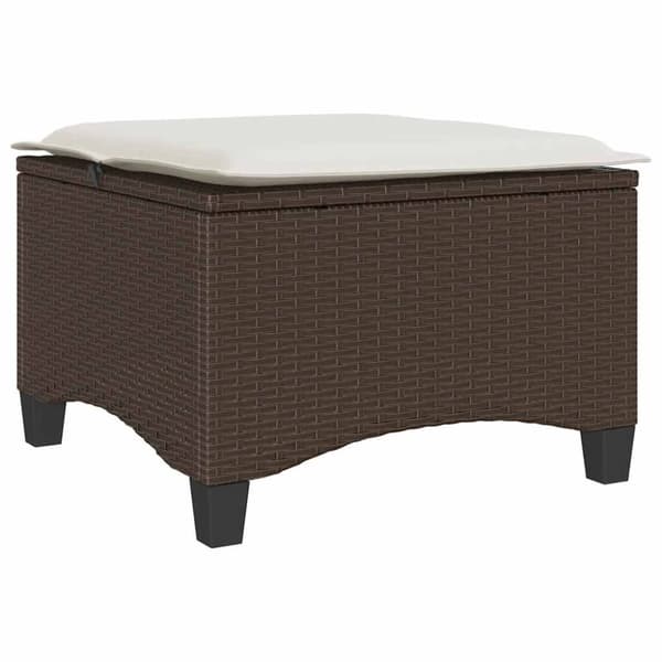 vidaXL Trädgårdspallar med dynor 2 st, brun 55x55x36 cm konstrotting