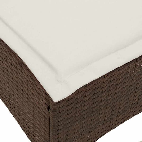 vidaXL Trädgårdspallar med dynor 2 st, brun 55x55x36 cm konstrotting