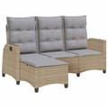 Miniatyrbillede 3 af 11: vidaXL loungestol med hynder og lænefunktion L-formet polyrattan beige