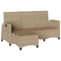 Miniatyrbillede 5 af 11: vidaXL loungestol med hynder og lænefunktion L-formet polyrattan beige