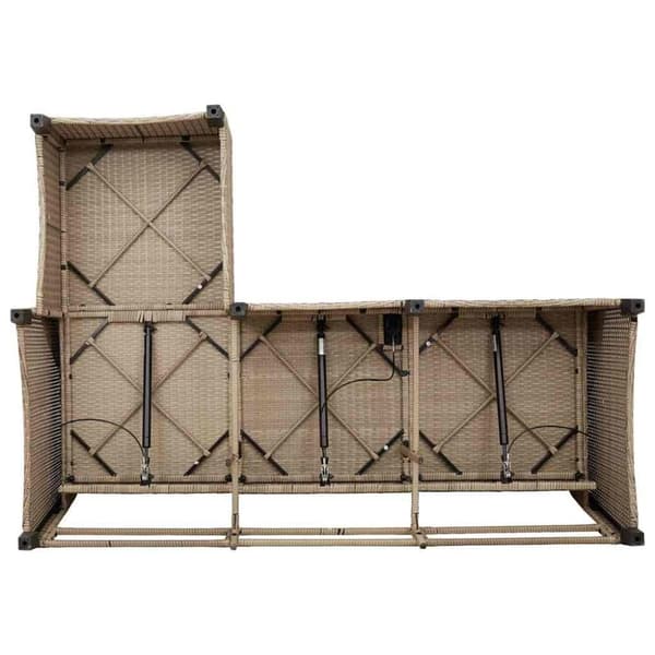 vidaXL loungestol med hynder og lænefunktion L-formet polyrattan beige