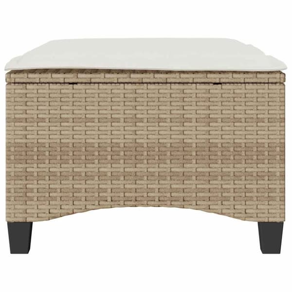 vidaXL Trädgårdspallar med dynor 2 st, beige 55x55x36 cm konstrotting
