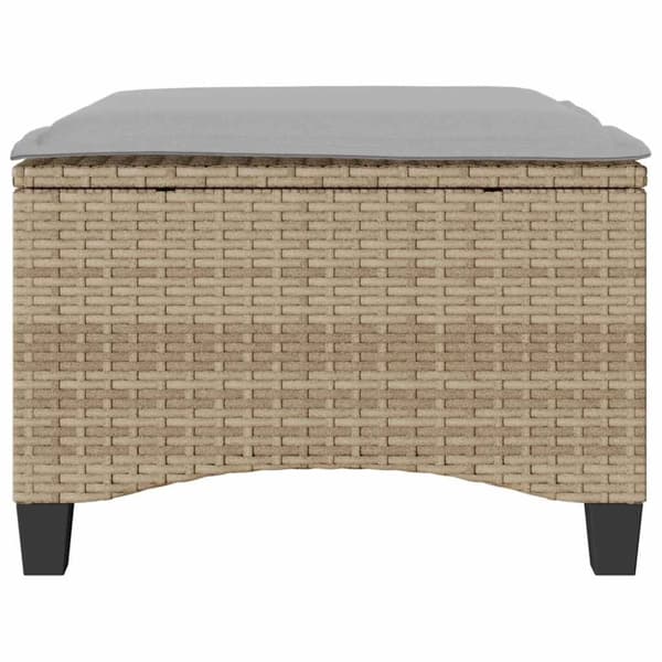 vidaXL Trädgårdspallar med dynor 2 st, beige 55x55x36 cm konstrotting