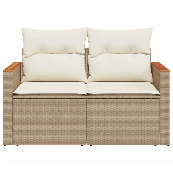 Trädgårdssoffa 2-sits med dynor konstrotting beige