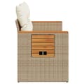 Miniatyrbild 6 av 11: Trädgårdssoffa 2-sits med dynor konstrotting beige
