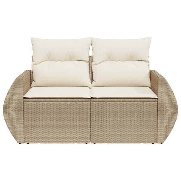 Trädgårdssoffa 2-sits med dynor konstrotting beige