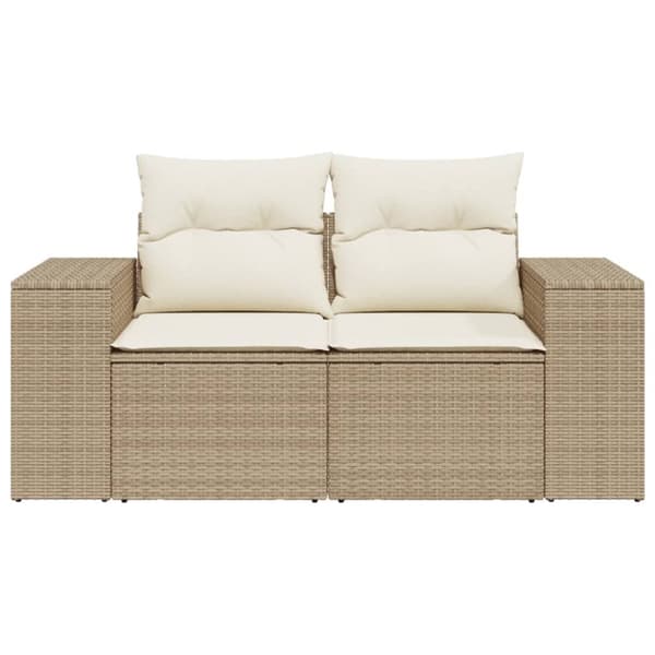 Trädgårdssoffa 2-sits med dynor konstrotting beige