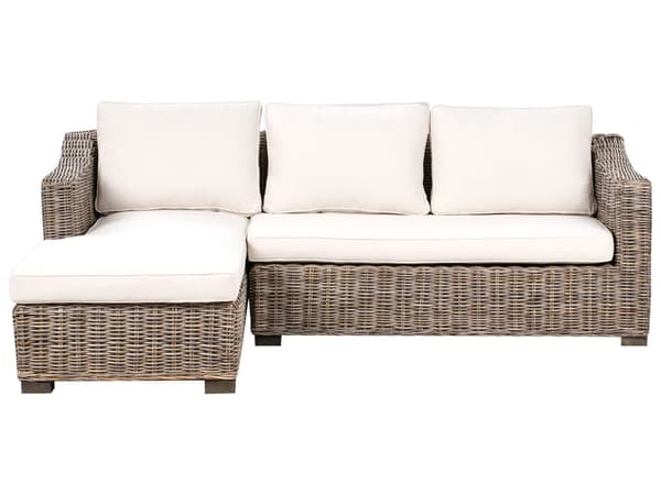 Hagesofa Naturlig Rotting 3 Seter Vevd Flettet Kurvsofa Tradisjonell Stil