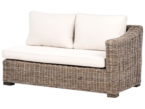 Hagesofa Naturlig Rotting 3 Seter Vevd Flettet Kurvsofa Tradisjonell Stil