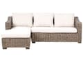 Miniatyrbillede 7 af 11: Loungesæt Kubu Grå Rattan 3 Personers Udendørs Hjørnesofa med Chaiselong Moderne Loungemøbler med Sofabord til Terrasse Have Indretning