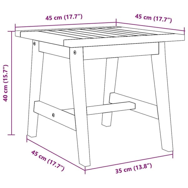 vidaXL Brun Massivt akacietræ Medium Holdbar Akacietræ Side Table