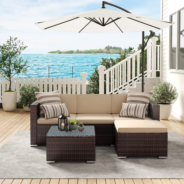 Trädgårdsmöbelset, SONGMICS, 173x60x66 cm, Brun-Taupe