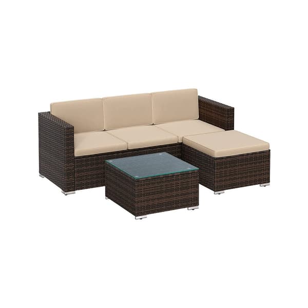 Trädgårdsmöbelset, SONGMICS, 173x60x66 cm, Brun-Taupe