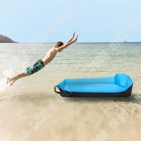 Luftfylld Hängmatta Vattentät Lång Fällstol Uppblåsbar Soffa/Förvaringsväska/Camping Pool Strand Trädgård Blå/Utomhus