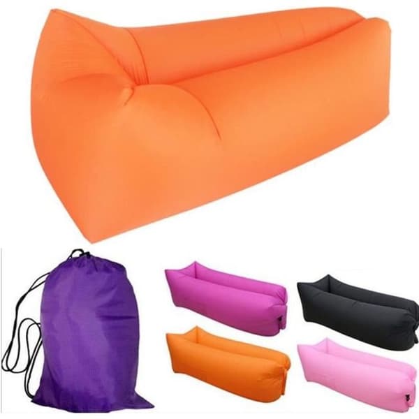Bärbar uppblåsbar strandsoffa - Luft - Orange - 1 Person - Tyg - Utomhus