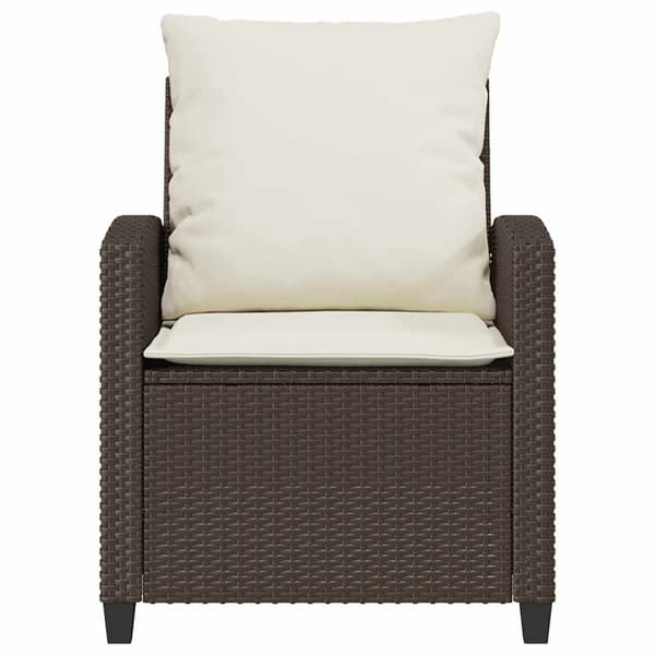 Loungegrupp för trädgården med dynor 4 delar konstrotting brun