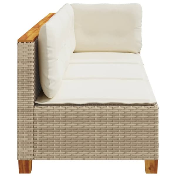Trädgårdssoffa 3-sits med dynor konstrotting beige