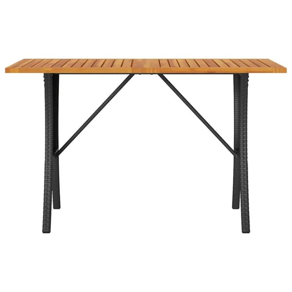 Trädgårdssoffa 3-sits med dynor och bord svart konstrotting