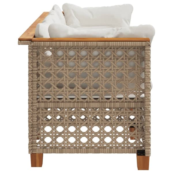 Trädgårdssoffa 3-sits med dynor konstrotting beige