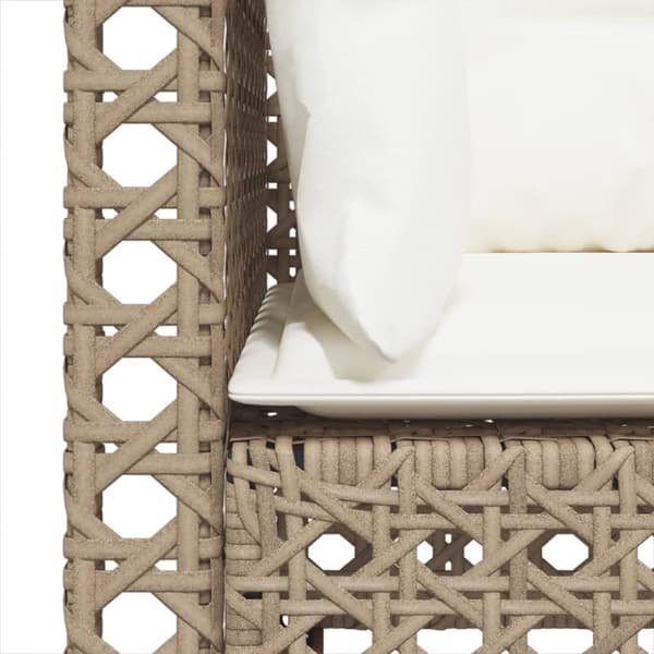 Trädgårdssoffa 3-sits med dynor konstrotting beige