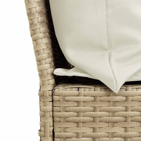Trädgårdssoffa med dynor beige konstrotting