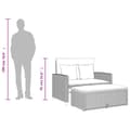 Miniatyrbild 11 av 11: Trädgårdssoffa med dynor 2-sits grå konstrotting & akaciaträ